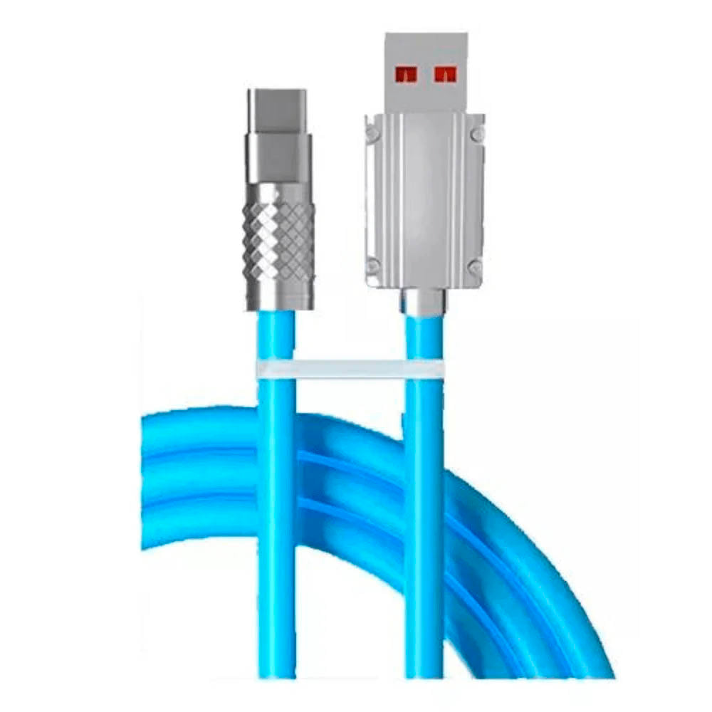 Cabo Usb V8 Para Celular 1mt aGold Azul - CB72-1 Truedata